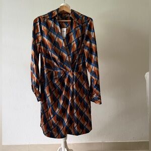 Banana Republic Long Sleeve Dress with Geometric Pattern